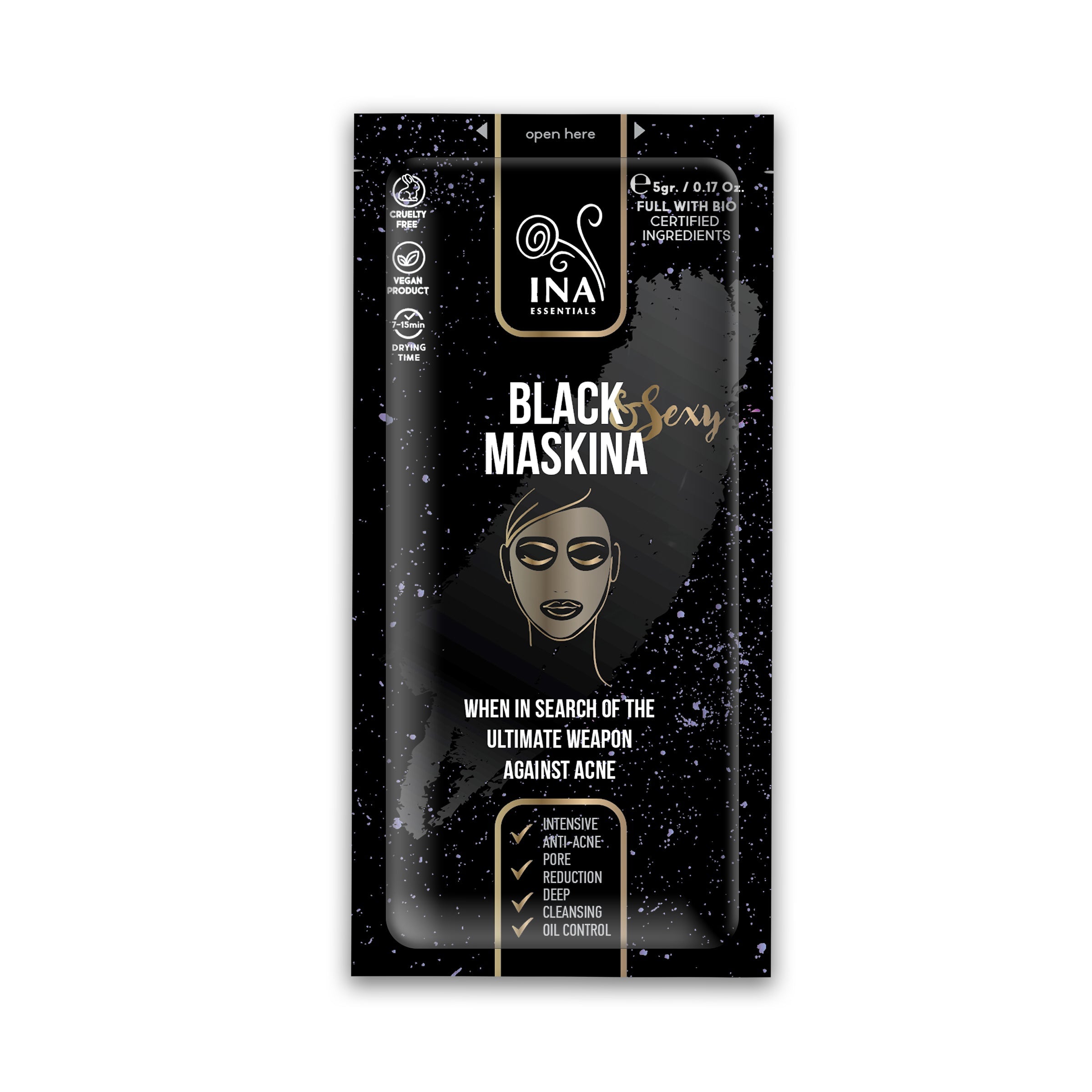 + Gift Face Mask - Black Maskina - intensive care for Acne and Blackheads (sample)