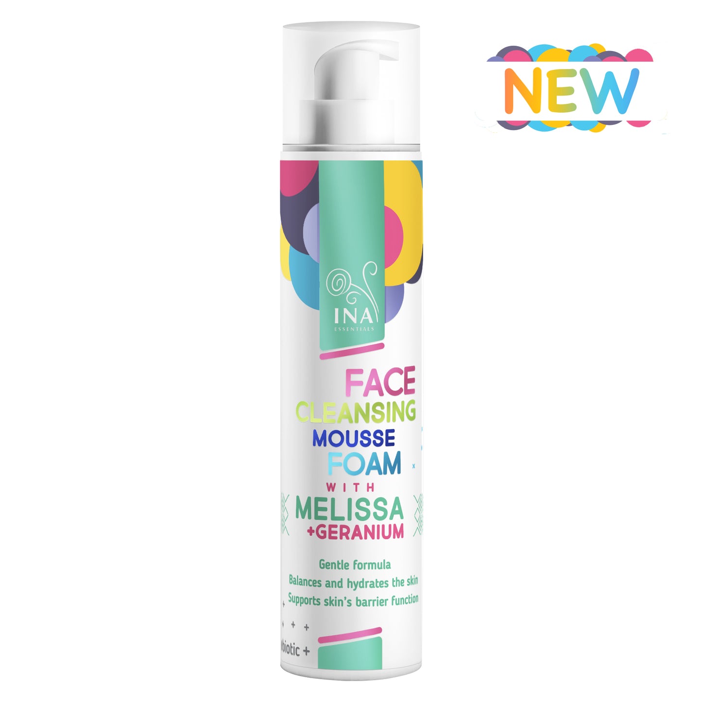 Natural Cleansing Foam for Face with Lemon Balm and Geranium - for every skin type