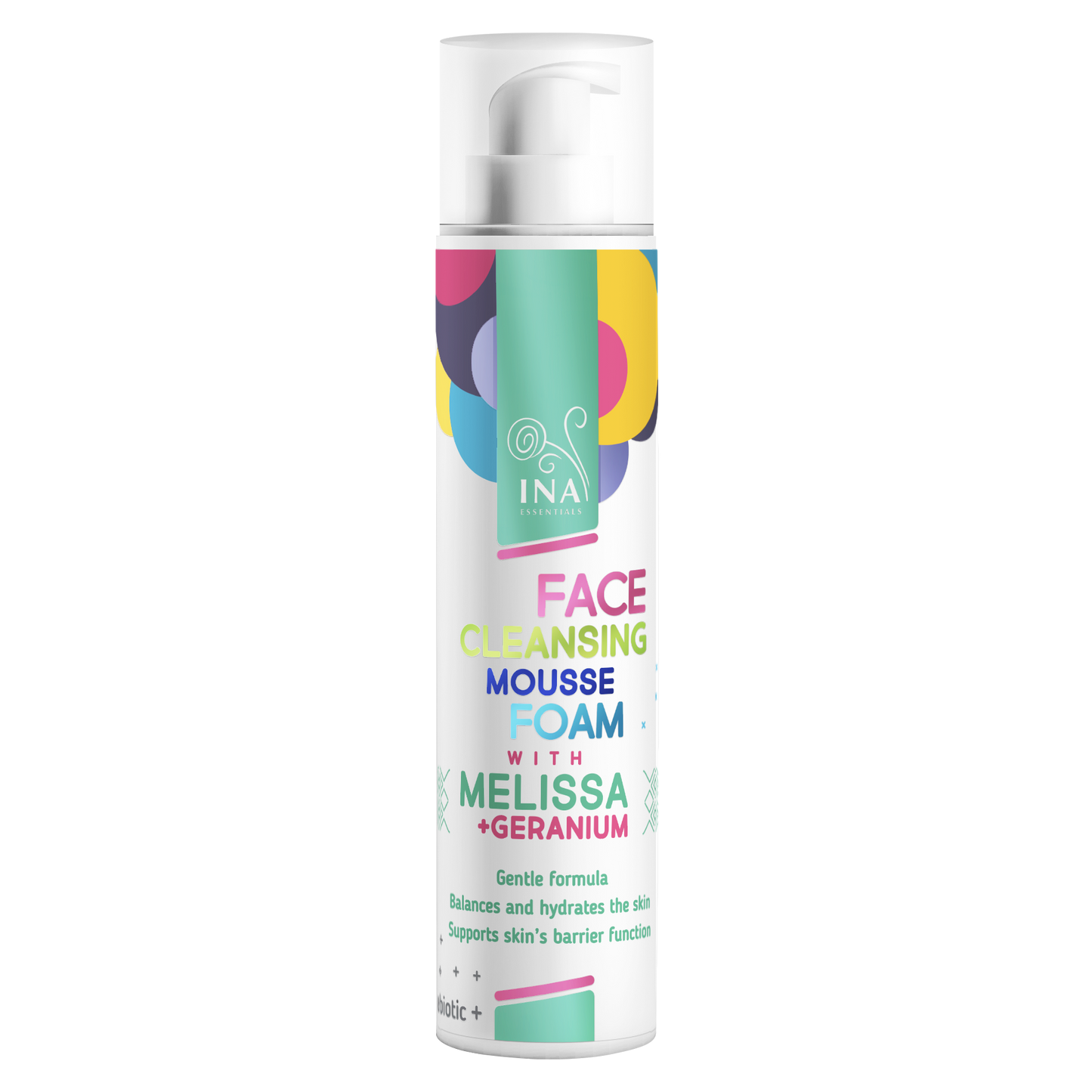 Natural Cleansing Foam for Face with Lemon Balm and Geranium - for every skin type
