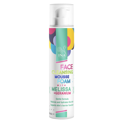 Natural Cleansing Foam for Face with Lemon Balm and Geranium - for every skin type