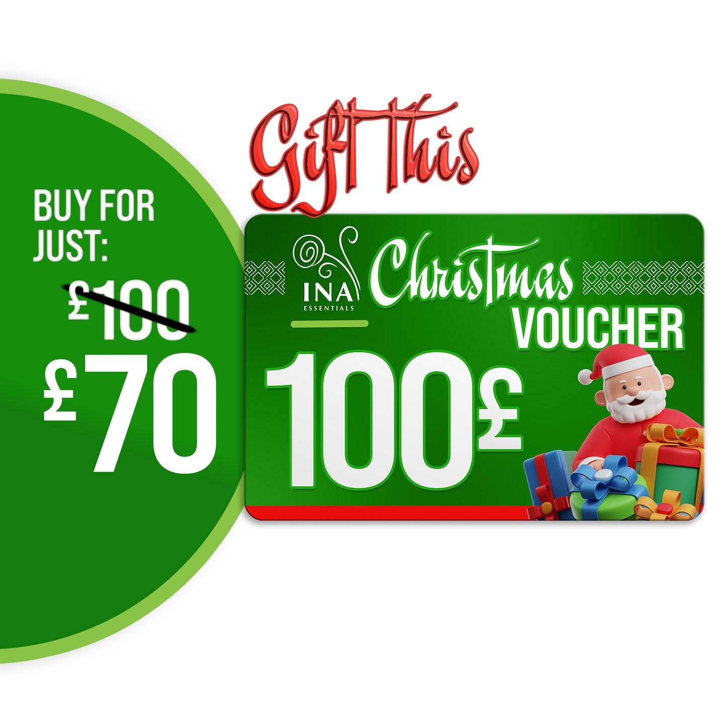 Buy a Christmas voucher worth £100, pay £50 - E-Gift Card