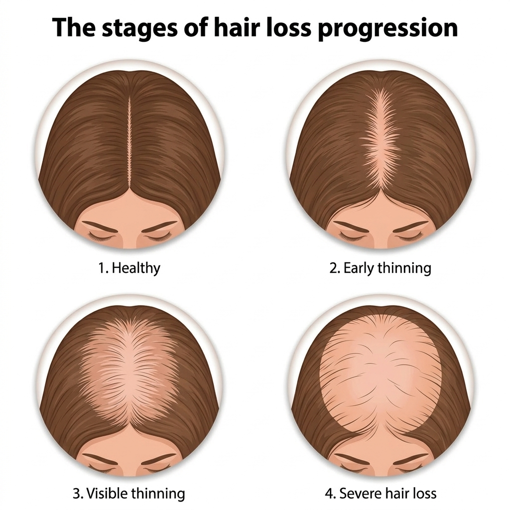 Stages of hair loss progression