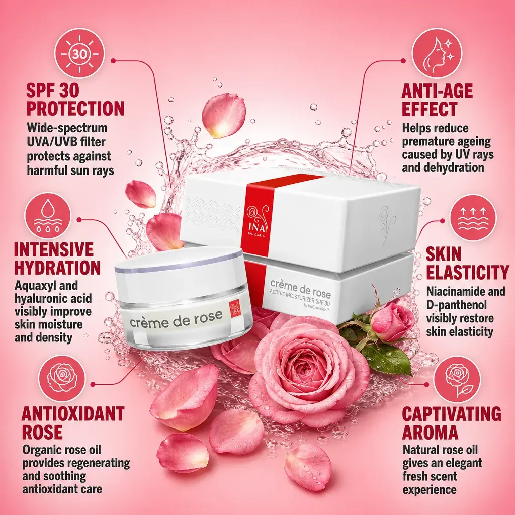 + Gift Crème de rose with SPF30 (sample) - 1pc.