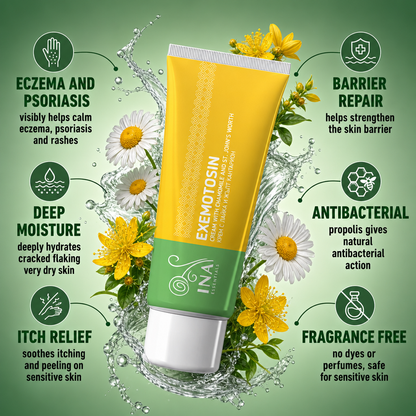 + Gift Cream for Psoriasis, eczema and irritated skin - with St. John's Wort, Chamomile and Propolis
