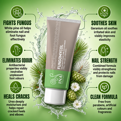 2 in 1 Cream for Nail fungus and dry, cracked skin - with White pine, Urea and Geranium
