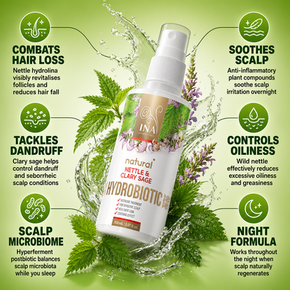Hydrobiotic - Nettle & Clary Sage - intensive care for Hair loss, Dandruff, and Sensitive scalp