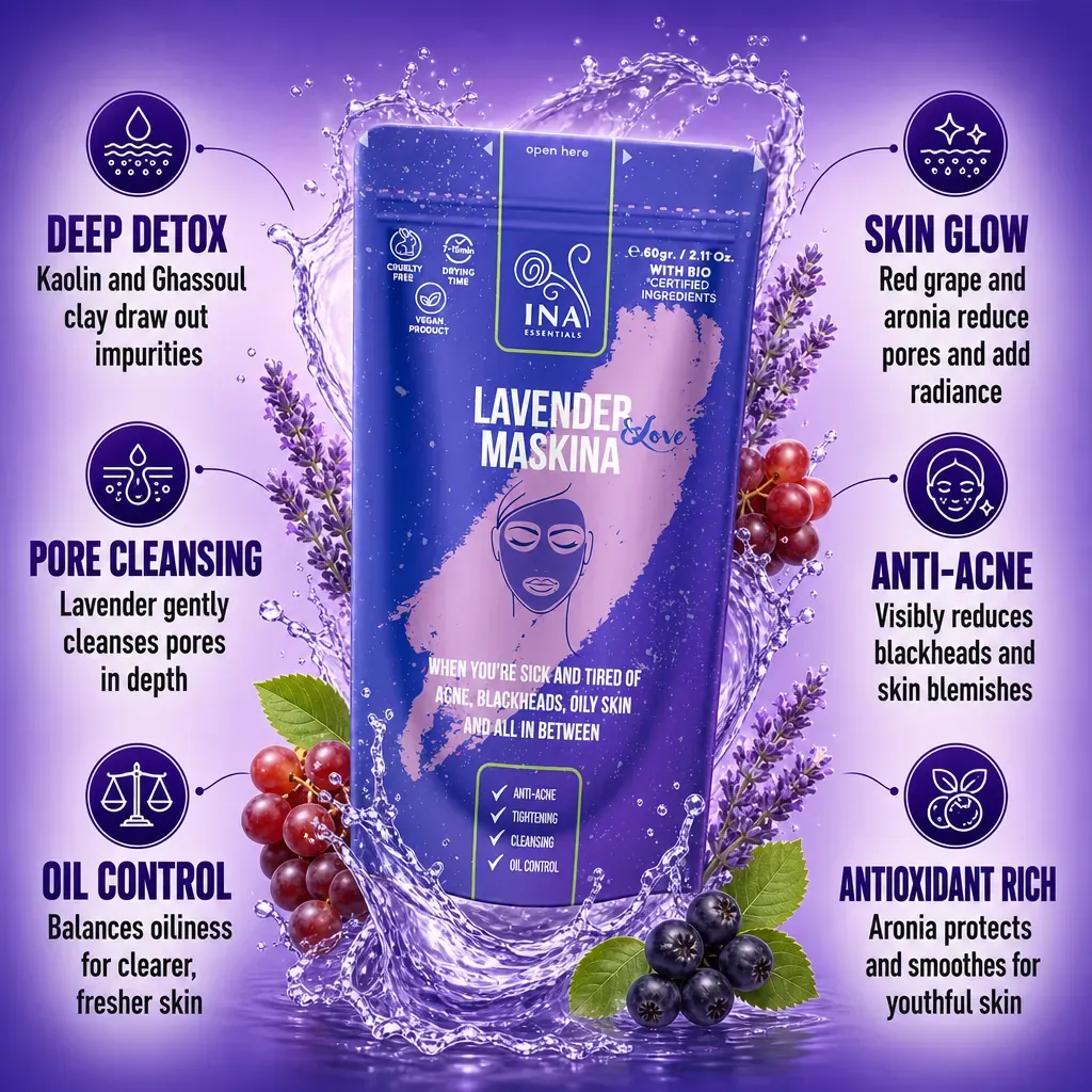 + Gift Face Mask - Lavender Maskina - intensive care for Oily problem-prone skin