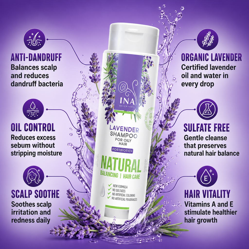 Natural Lavender Shampoo for Dandruff and Sensitive scalp