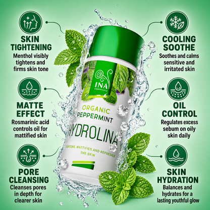 Organic Peppermint Water - Hydrolina for tight skin and Matte effect