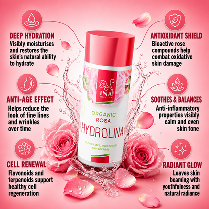 Organic Rose Water - Hydrolina for Dry skin
