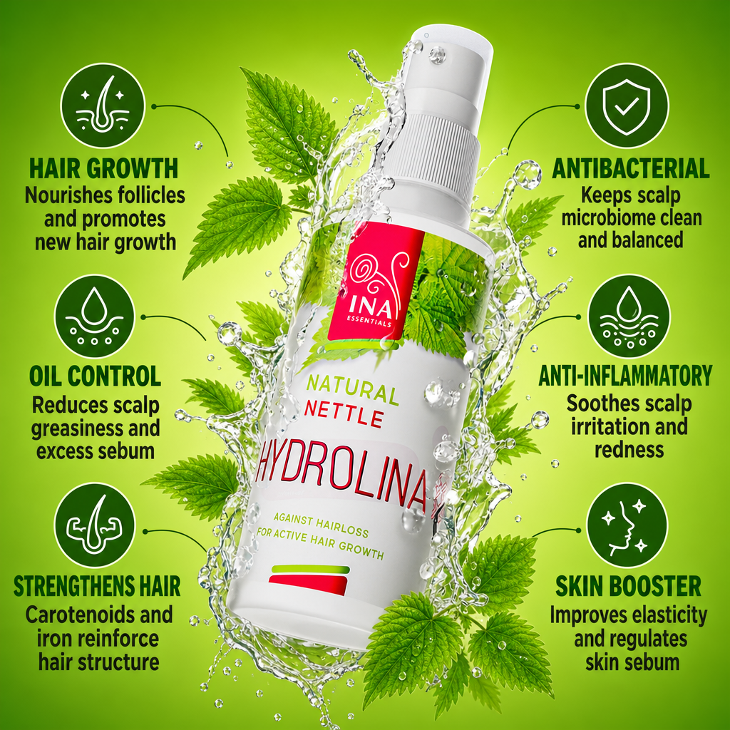 Wild Nettle Water - Hydrolina - Hair spray for Hair loss and Oily hair