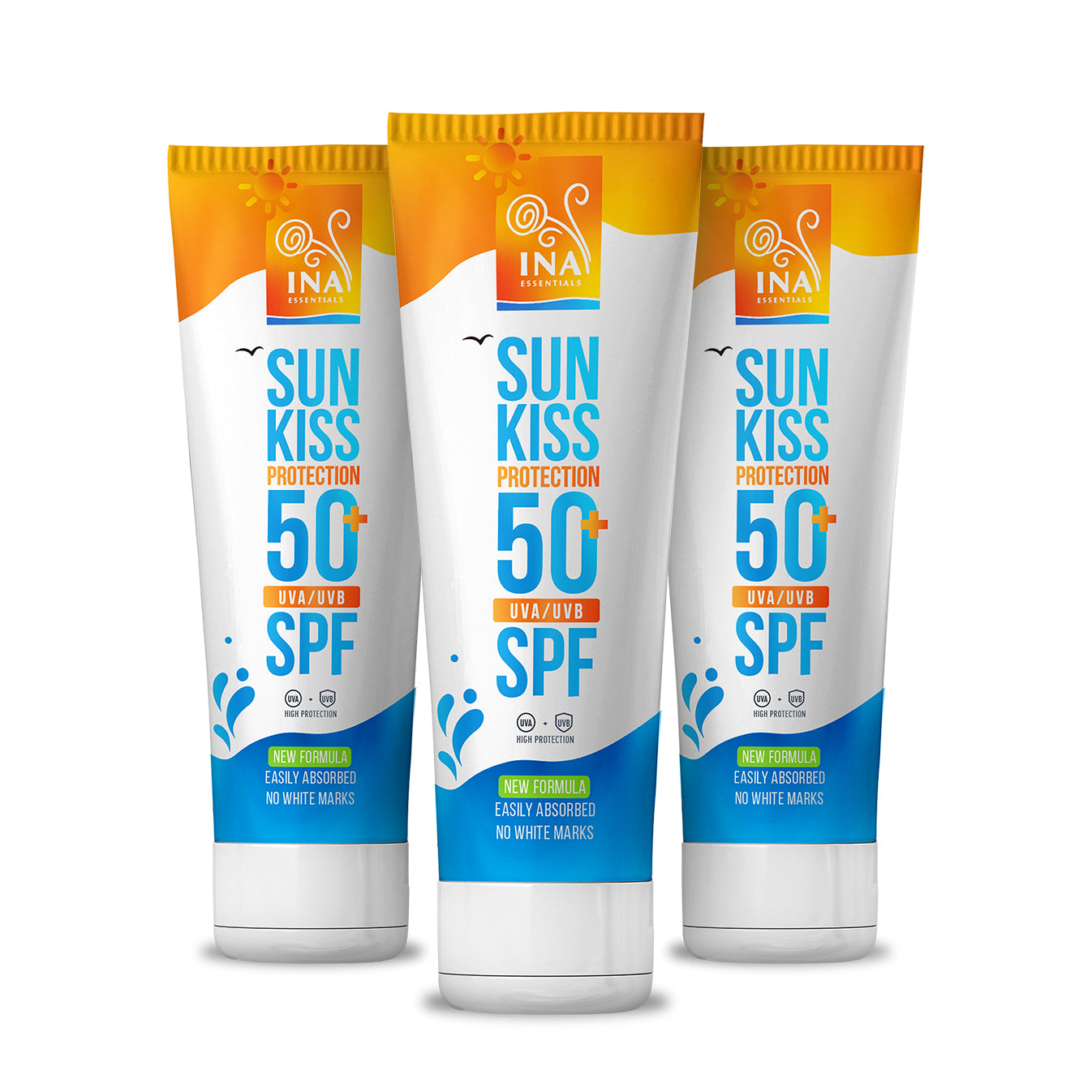 Family pack for Sun Protection - 2+1 Natural Sunscreen for Face and Body SPF 50+ with Organic White Fir
