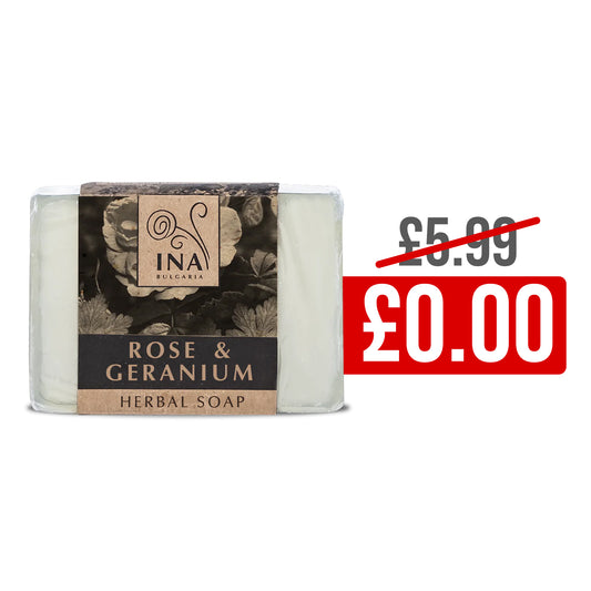 + Gift Natural Herbal Soap with Rose Damascena Oil and Geranium - nourishing action