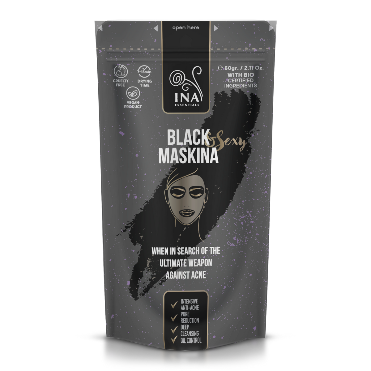 Face Mask - Black Maskina - intensive care for Acne and Blackheads